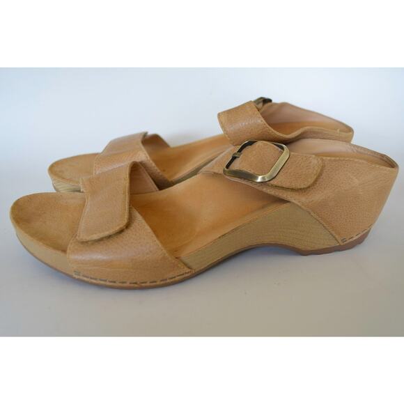 Dansko Slip On Wooden Wedge Sandal Size 41 - Picture 6 of 8